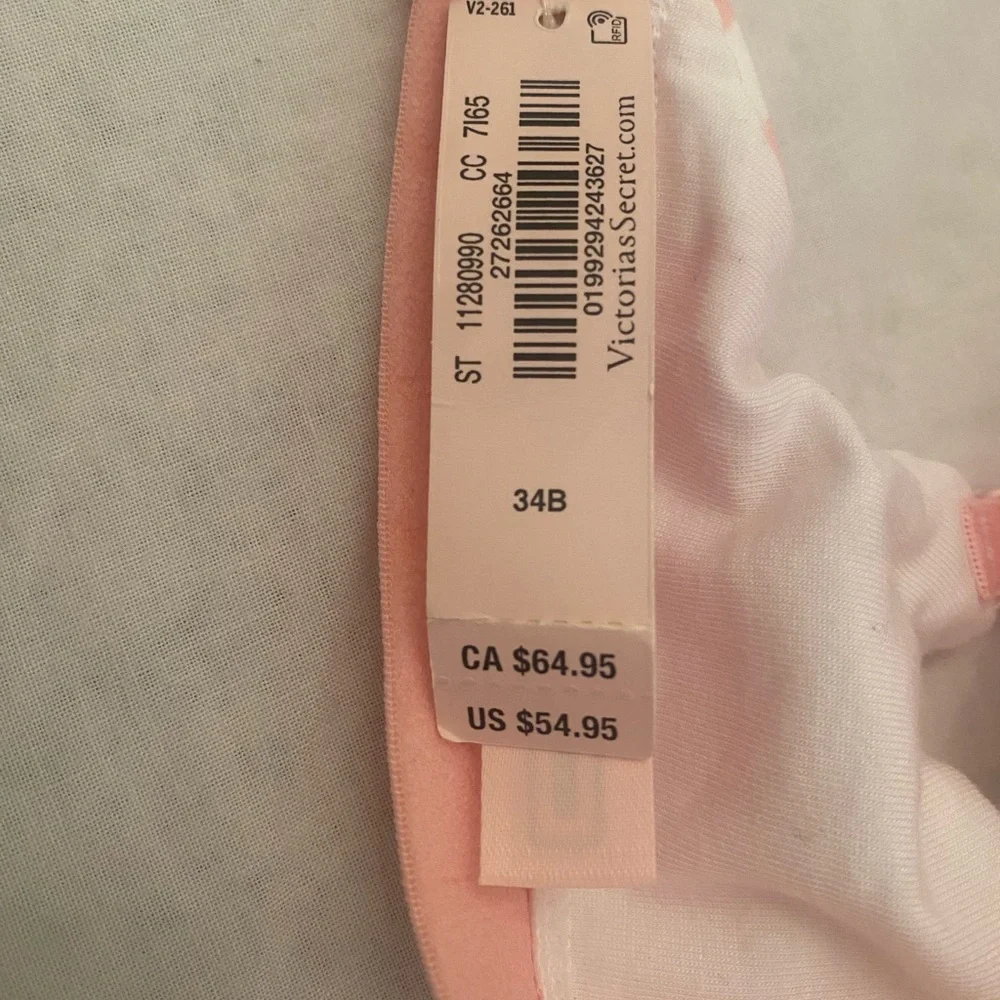 Victoria's Secret Pink & White Striped T-Shirt Bra - Picture 2 of 3